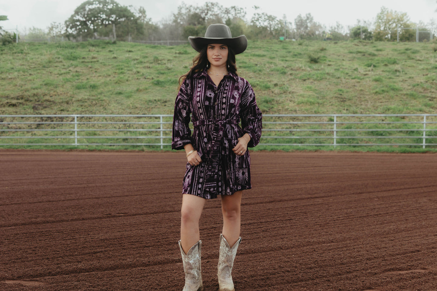 VELVET LAPEL DRESS 'ŌPIHI (PURPLE)