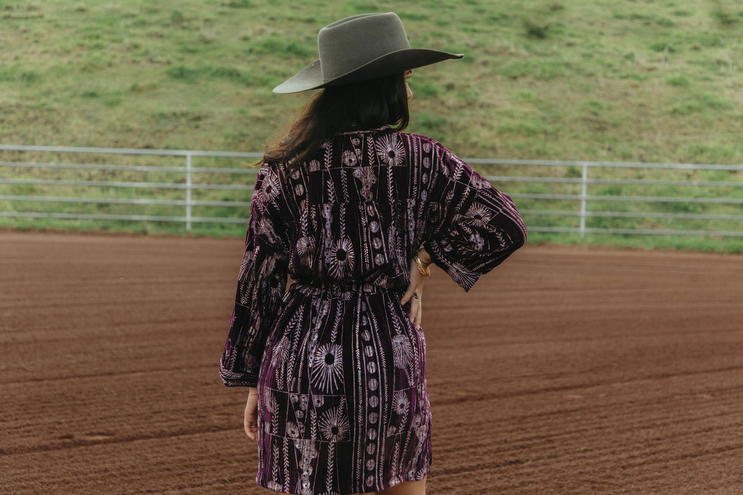 VELVET LAPEL DRESS 'ŌPIHI (PURPLE)