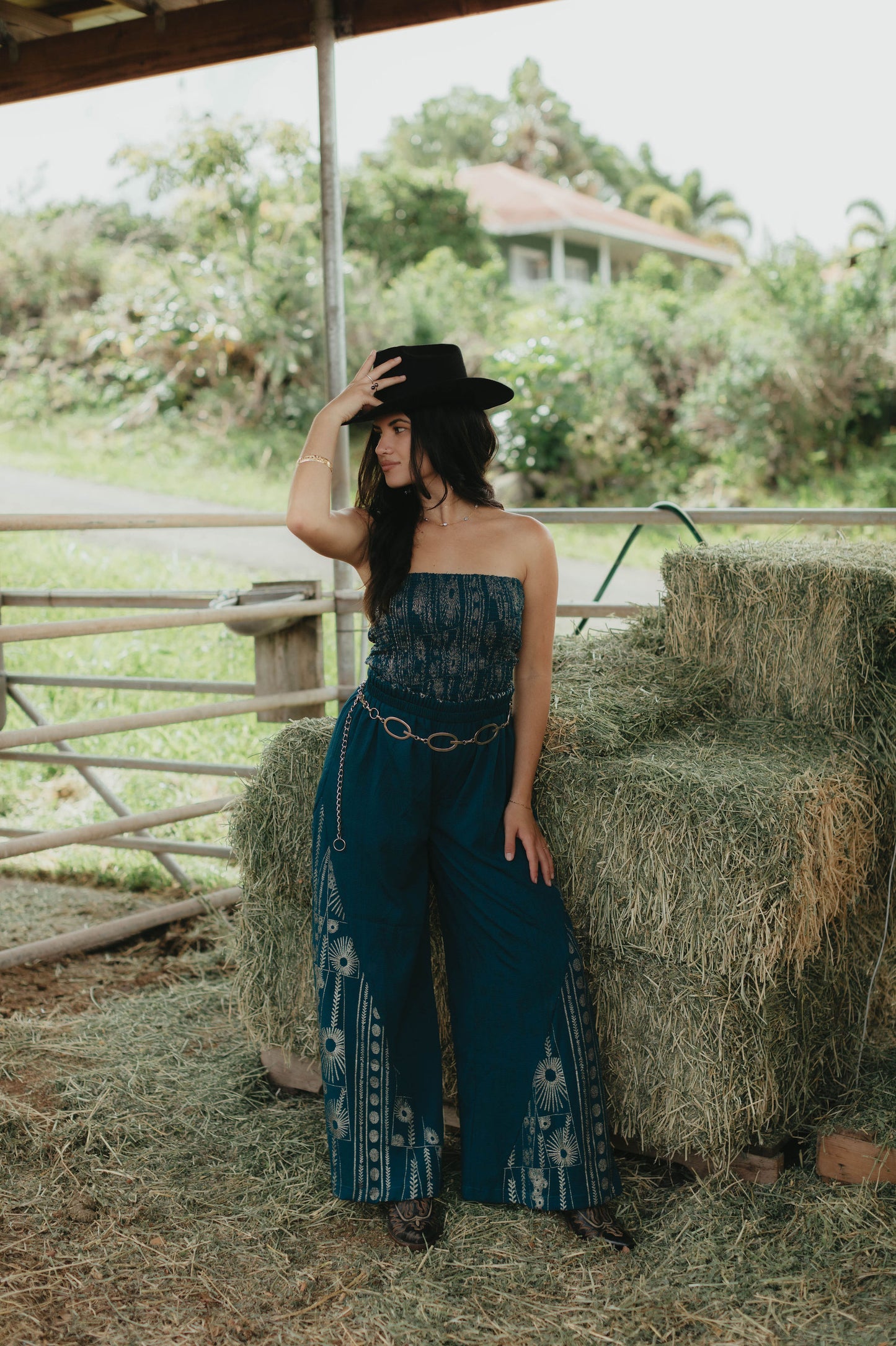 SMOCKING TUBE TOP WITH PALAZZO
