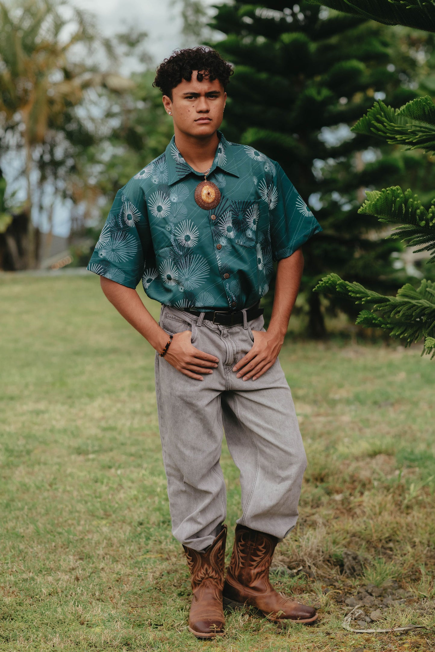 ALOHA SHIRT OPIHI MAN (GREEN)