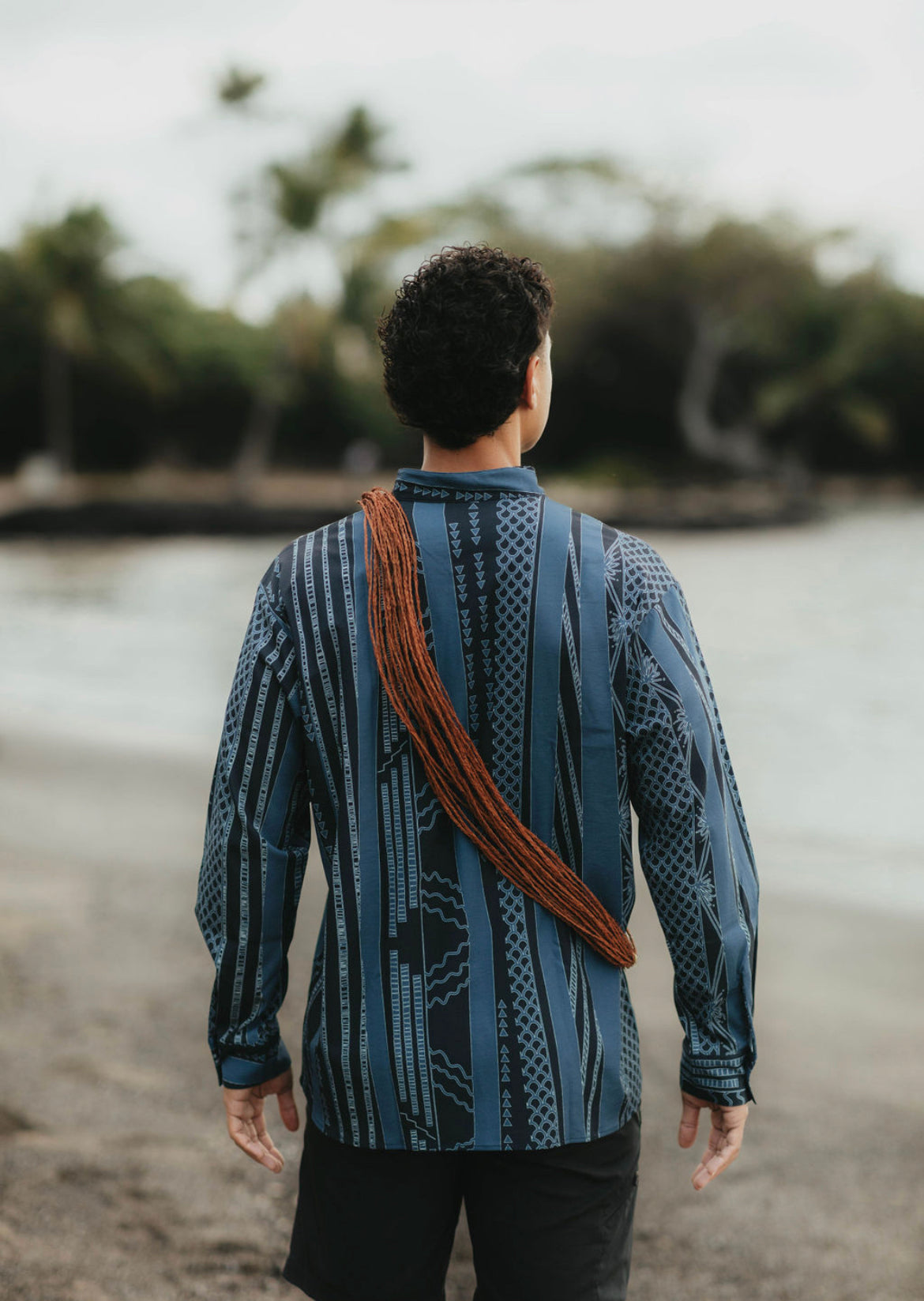 KUAHIWI LONG SLEEVE MANDARIN (Blue)