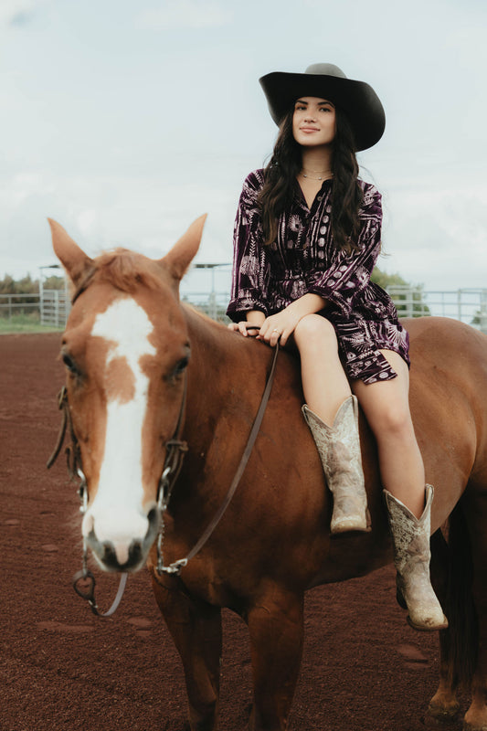 VELVET LAPEL DRESS 'ŌPIHI (PURPLE)