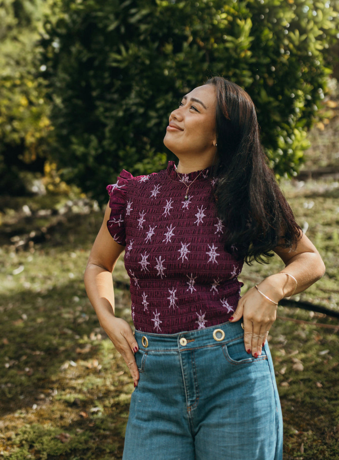 PUA LILI'U SMOCKING BLOUSE