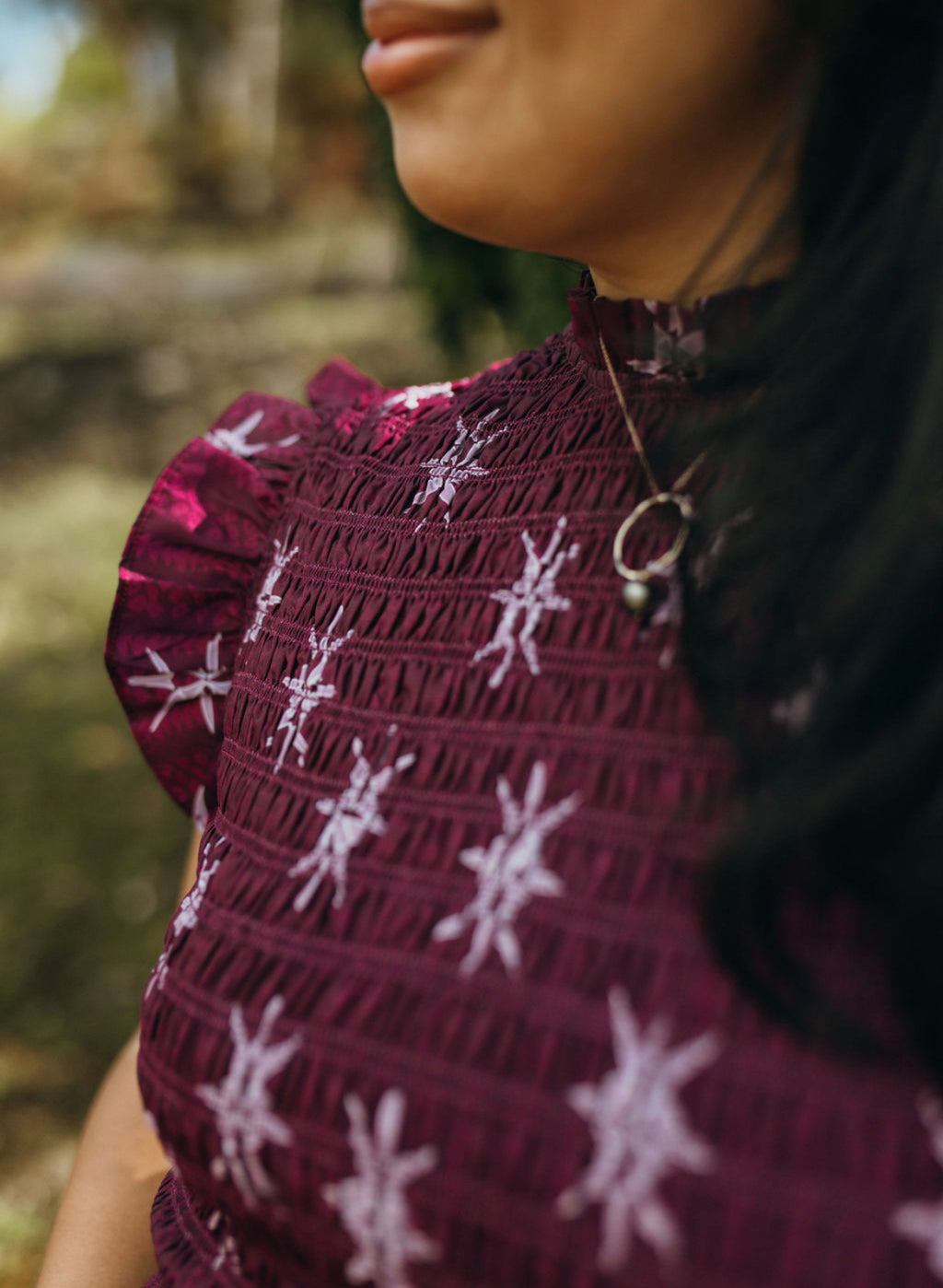 PUA LILI'U SMOCKING BLOUSE