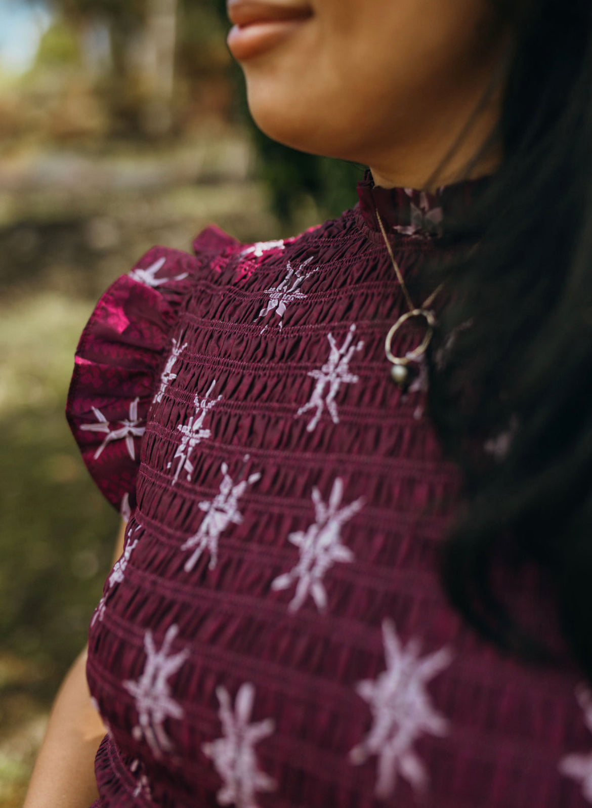 PUA LILI'U SMOCKING BLOUSE