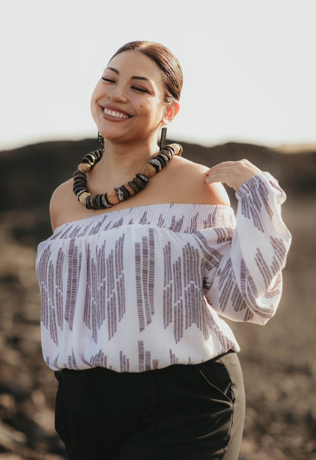 KĀHEKA OFF THE SHOULDER BLOUSE