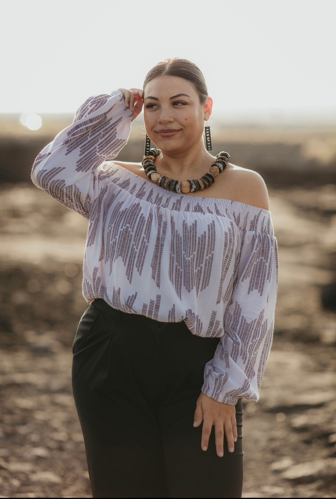KĀHEKA OFF THE SHOULDER BLOUSE